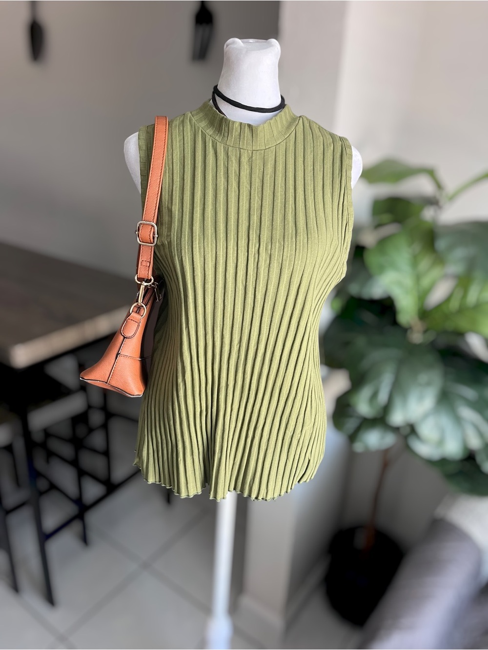 A New Day Size L Mock Neck Ribbed Tank Top Size L
